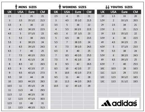 adidas shoes decoder chart